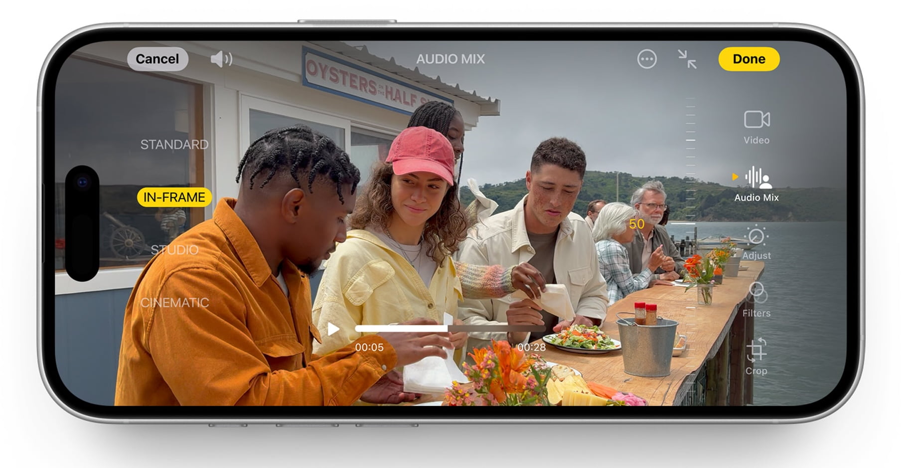 قابلیت AudioMix در آیفون ۱۶